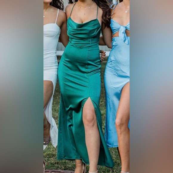 Hello Molly emerald green maxi dress with slit - Picture 6 of 6